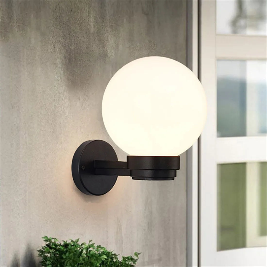 Silver Globe Wall Lantern