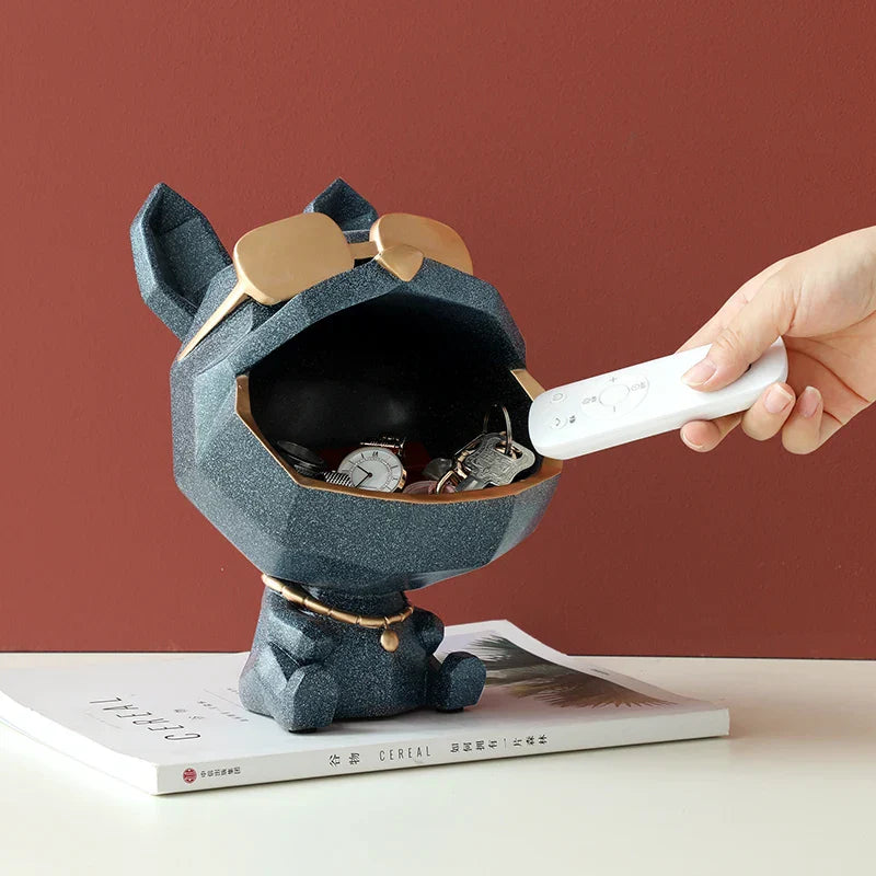 DecorBites™ Big Mouth Dog Resin Sculpture Figurine Home Decor Ornamental Storage Box