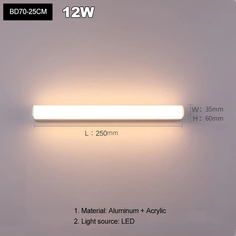 Decorbites™ LED-Acrylic-Wandleuchte für Badezimmer & Schlafzimmer, modernes Minimaldesign, antiebdunstende Sconces