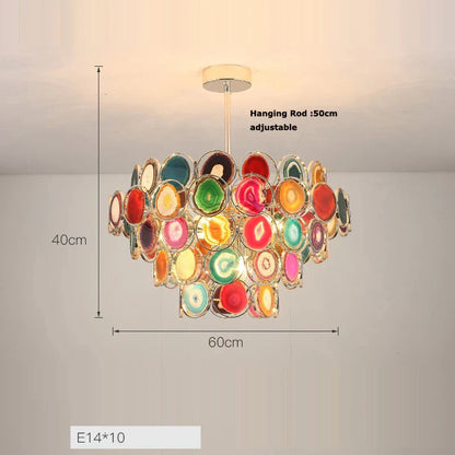 Decorbites™ LED-Achat-Kronleuchter-Beleuchtung für den Eingangsbereich – Farbige Designerlampen