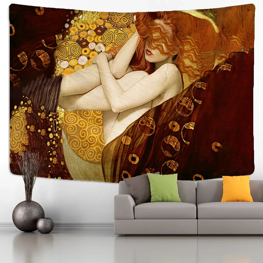 Gold Oil Painting Tapestry
