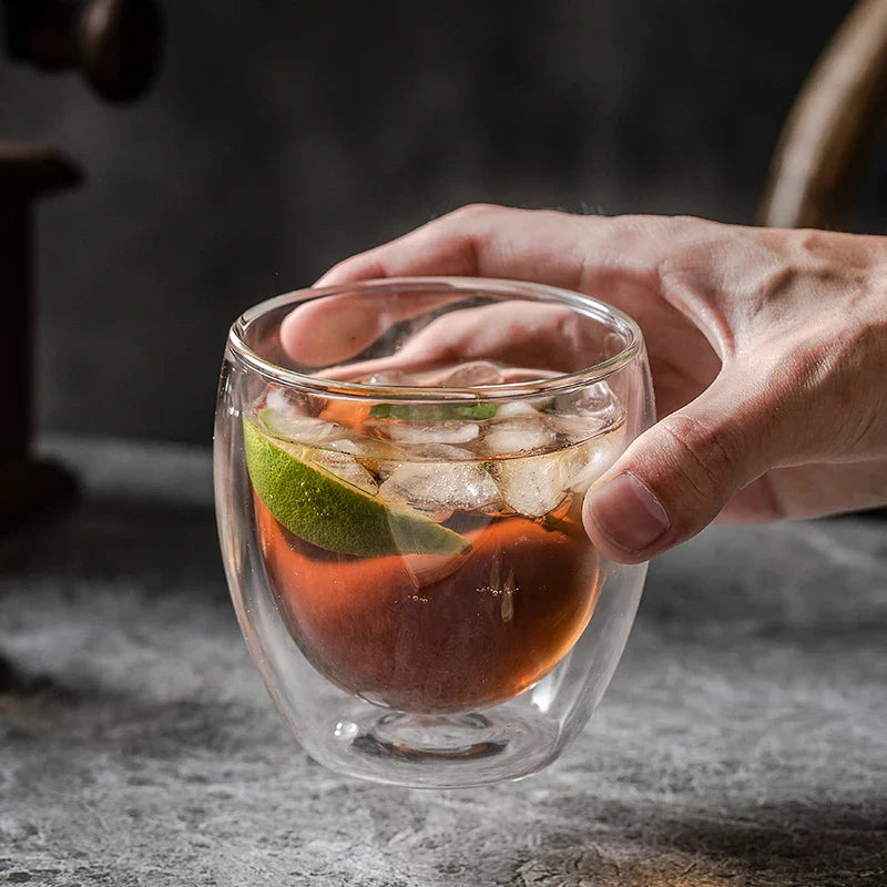 Decorbites™ Doppelwandiger Transparenter Glasbecher - Vielseitiges Trinkgeschirr für jede Gelegenheit