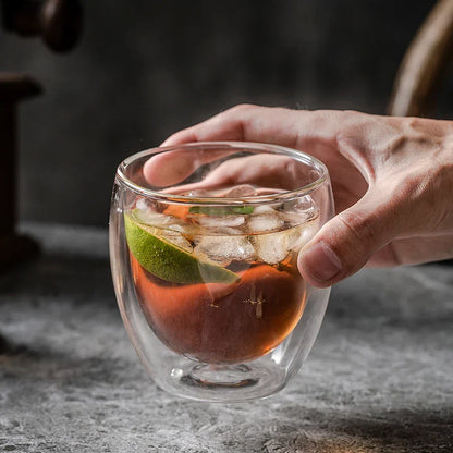 Decorbites™ Doppelwandiger Transparenter Glasbecher - Vielseitiges Trinkgeschirr für jede Gelegenheit