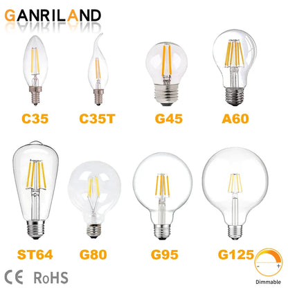 Decorbites™ LED-Filament-Leuchtmittel-Set – Vintage-Glasglühbirnensammlung