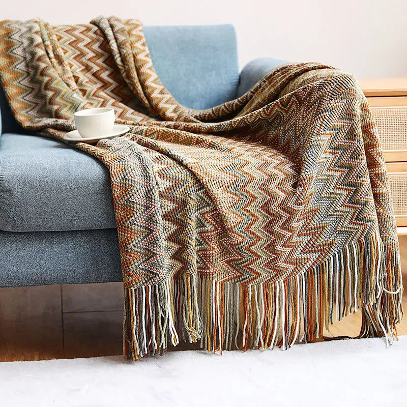 Decorbites™ Geometrische Azteken-Baja-Decke - Boho-Dekor-Sofabezug & Wurfdecke