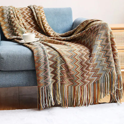 Decorbites™ Geometrische Azteken-Baja-Decke - Boho-Dekor-Sofabezug & Wurfdecke