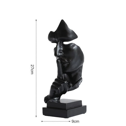 DecorBites™ 27cm Silence Golden Face Abstract Sculpture for Vintage Home Office Decor