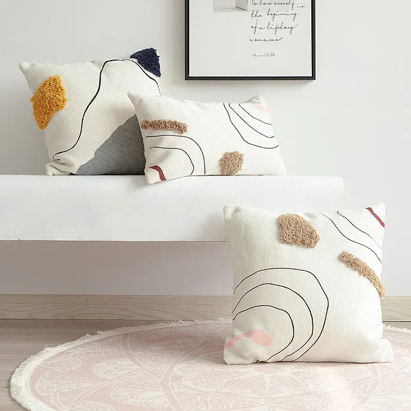 Decorbites™ Abstrakte Linienfarben Handgefertigtes Gewebtes Kissenbezug 45x45cm für Heimdekoration