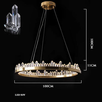 DecorBites™ Dimmalbe LED Crystal High Ceiling Chandelier for Living Room
