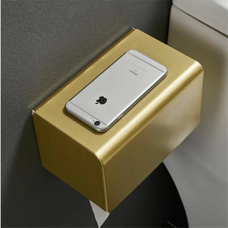 Decorbites™ Gebürstetes Gold-Aluminium-Toilettenpapierhalter