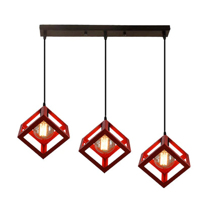 Decorbites™ Geometrische Würfel-Pendantleuchten-Trio mit Metall-Schirmen Quadratische Deckenlampen