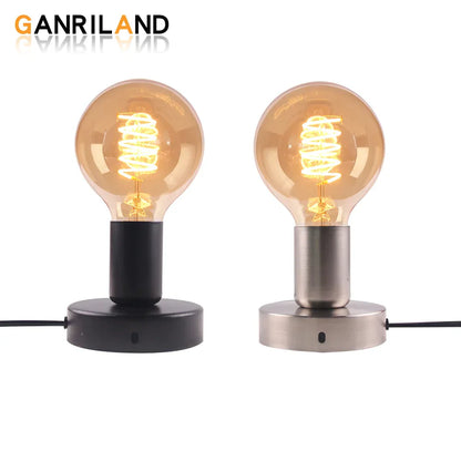 Decorbites™ Industrielle Vintage Metall Schreibtischlampe Basis mit E27/E26 Sockel - Nordischer Stil Edison Tischlampe Basis