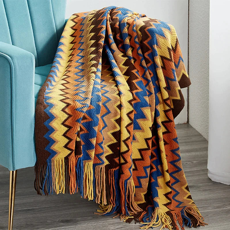 Decorbites™ Geometrische Azteken-Baja-Decke - Boho-Dekor-Sofabezug & Wurfdecke