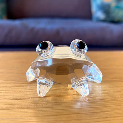 Decorbites™ K9-Kristallglas-Frosch-Figur Skulptur Briefbeschwerer Wohnungsdekoration Geschenk