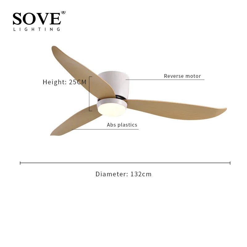 DecorBites™ LED Ceiling Fan with Remote Control, Modern Design, Bedroom Decor, 220V