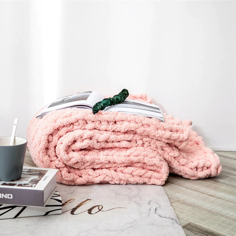 Decorbites™ Kuschelige Chenille-Grobstrickdecke - Weiche dekorative Überdecke für Bett, Sofa, Wohnzimmer - Sommerquilt- oder Teppichalternative