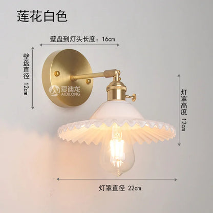 Decorbites™ Japanische Kupferglas-Wandleuchten Moderne LED-Wandleuchte für Schlafzimmer Treppenhaus Spiegel