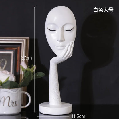 Decorbites™ Abstrakte Kunstskulptur Damegesicht Harz-Ornamente für die Heimdekoration