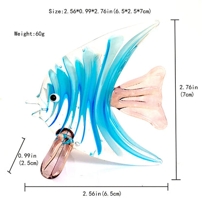 DecorBites™ Crystal Glass Tropical Fish Figurines | Hand Blown Modern Home Decor