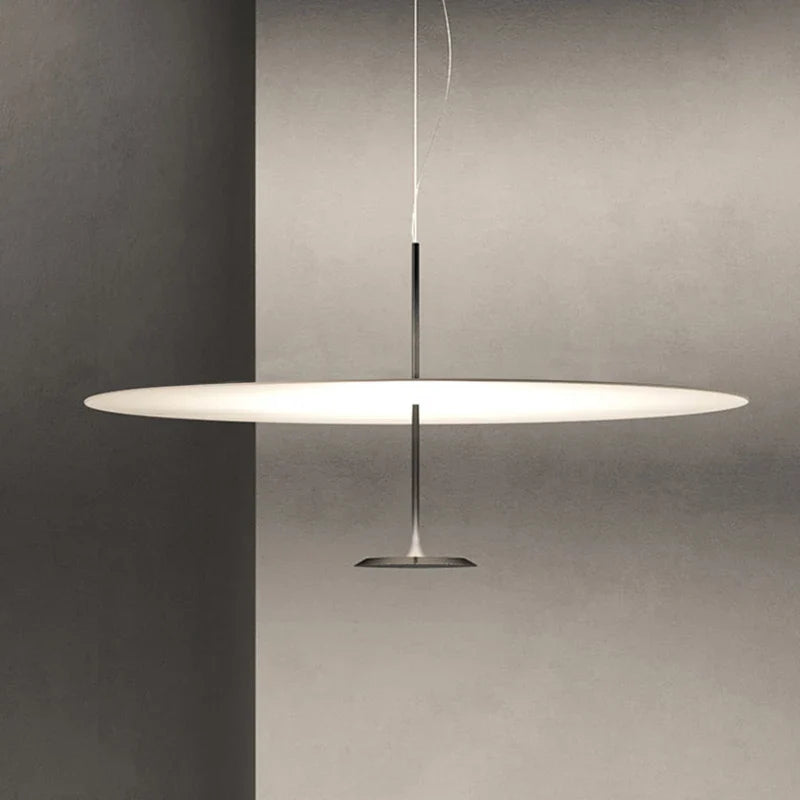 Postmodern Saucer Metal Pendant Light in White or Black