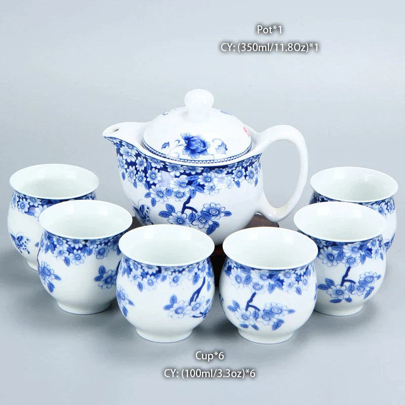 Decorbites™ Drachen-Teekanne-Teeset, Porzellan-Kung-Fu-Teegerät für Pu-Erh-Oolong-Zeremonie