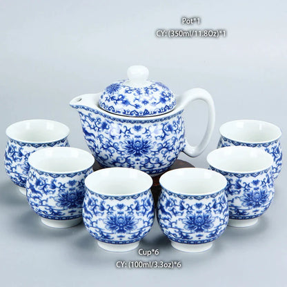 Decorbites™ Drachen-Teekanne-Teeset, Porzellan-Kung-Fu-Teegerät für Pu-Erh-Oolong-Zeremonie
