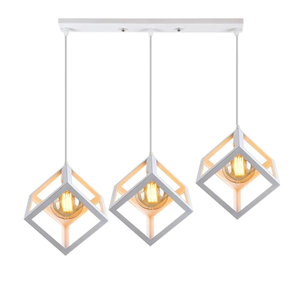 Decorbites™ Geometrische Würfel-Pendantleuchten-Trio mit Metall-Schirmen Quadratische Deckenlampen