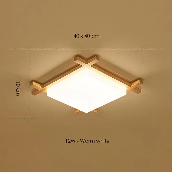 Decorbites™ Japanische Holz-Deckenleuchte Tatami-Lampe Einbauleuchte Wohnzimmer Schlafzimmer Quadratisch