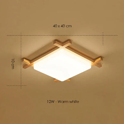 Decorbites™ Japanische Holz-Deckenleuchte Tatami-Lampe Einbauleuchte Wohnzimmer Schlafzimmer Quadratisch