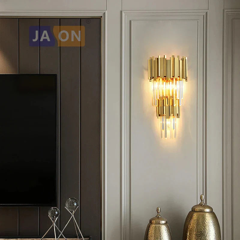 Decorbites™ Kristallklar LED Wandleuchte Chrom Silber Gold Wandlampe für Schlafzimmer