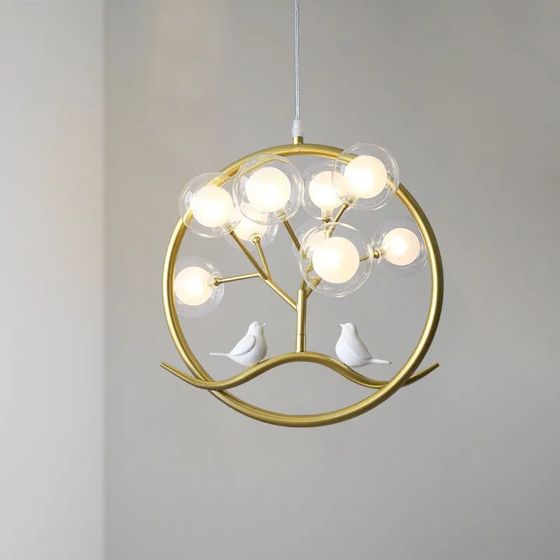 Gold Glass Nordic Chandelier