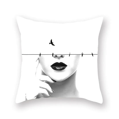 Decorbites™ Schwarzes Geometrisches Kissenbezug | Dekorative Sofakissenbezüge | Wohnzimmer-Wurf-Heimdekoration