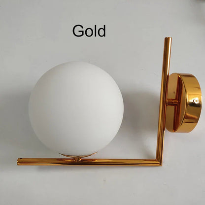 Decorbites™ Goldene Glas-Kugel-Wandleuchte LED Runde Kugel-Wandlampe
