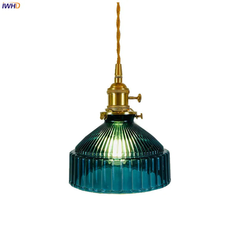DecorBites™ Glass Hanging Lamp with Switch: Modern Nordic Copper Pendant Light Fixtures