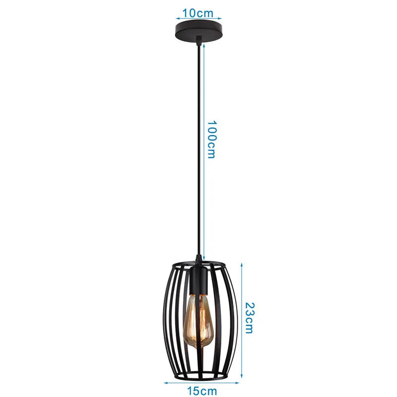 Decorbites™ Industrielles Nordisches Käfig-Pendant-Licht, Schwarzes Eisen Retro-Loft-Hängeleuchte