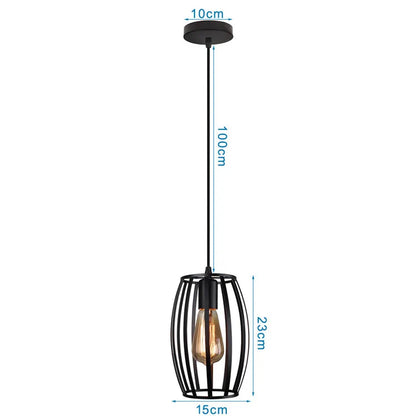 Decorbites™ Industrielles Nordisches Käfig-Pendant-Licht, Schwarzes Eisen Retro-Loft-Hängeleuchte