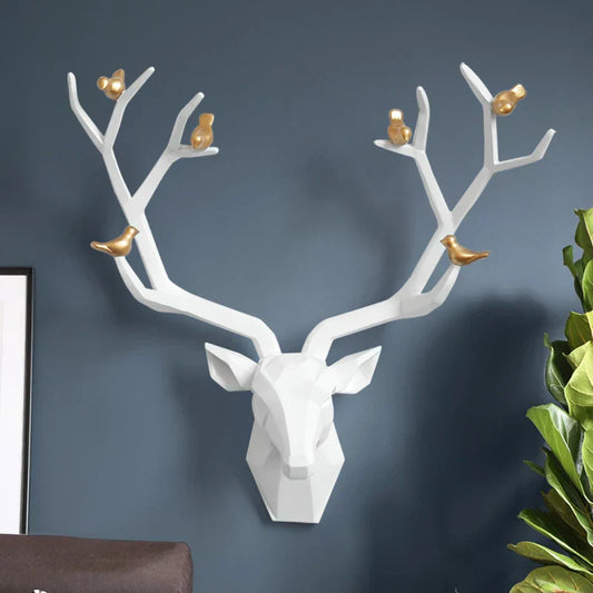 Decorbites™ Hirschkopf-Wanddekoration Skulptur | Moderne abstrakte Tierstatue für die Hausdekoration