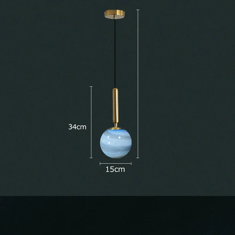 Decorbites™ Glasplanet-Hängeleuchte: Moderne LED nordische Hängelampe für Wohnzimmer Schlafzimmer Susp...