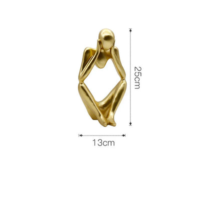 DecorBites™ Gold Resin Sculpture | Nordic Luxury Technology Decor for Home & Office