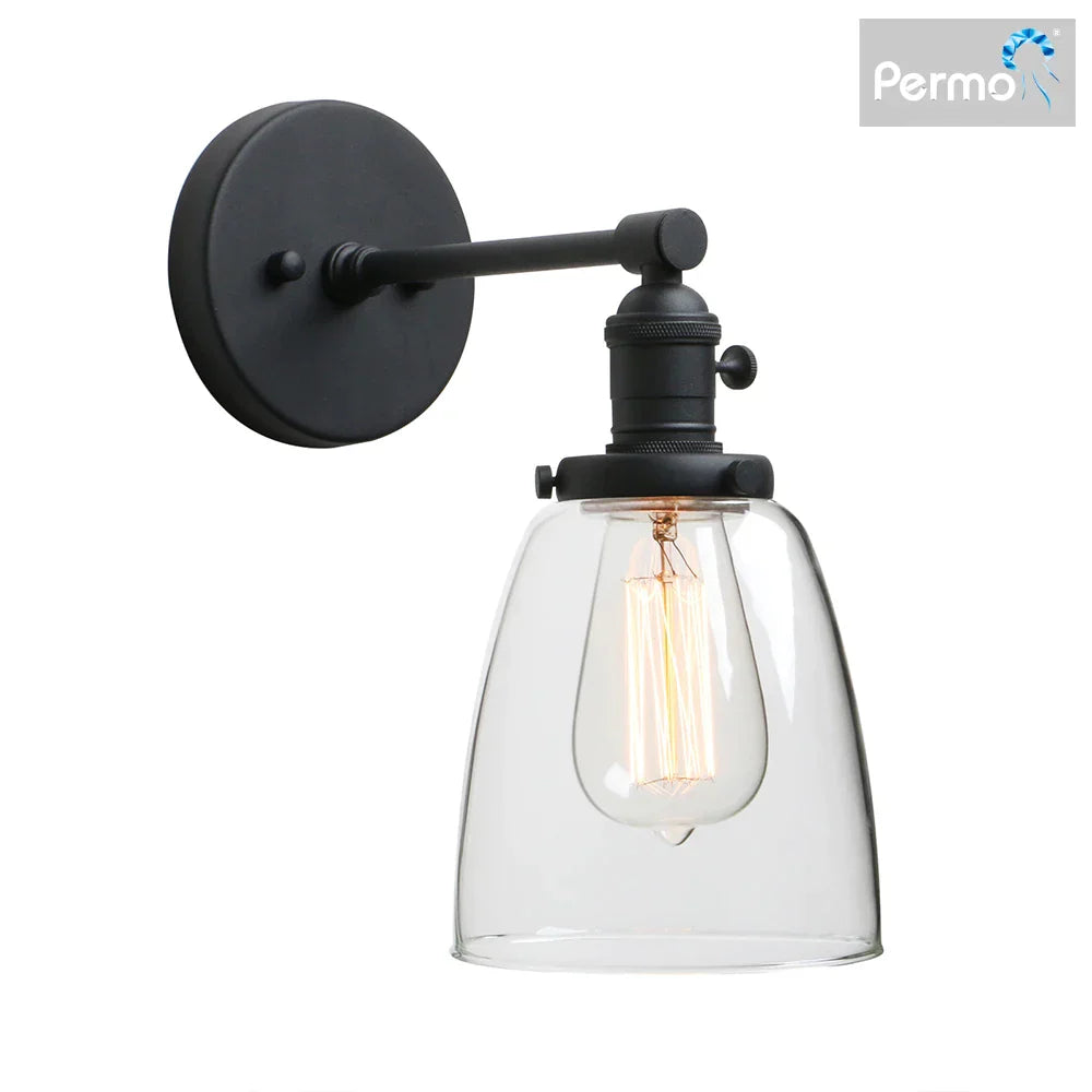 Decorbites™ Industrielle Kuppelglas-Wandleuchte - Einzelarmatur mit klarem Schirm
