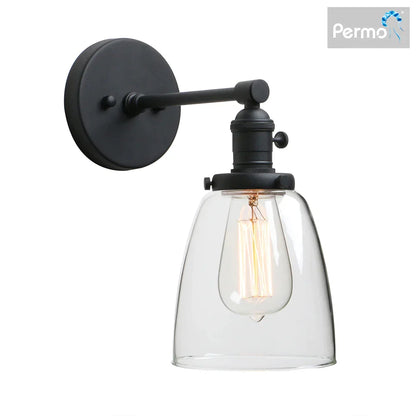 Decorbites™ Industrielle Kuppelglas-Wandleuchte - Einzelarmatur mit klarem Schirm