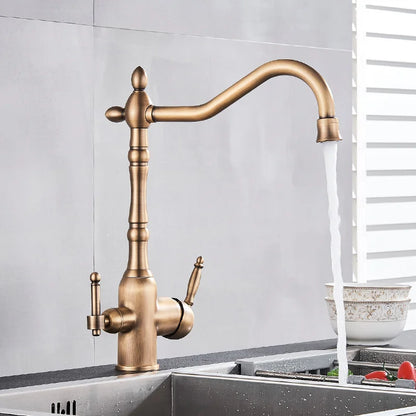 Decorbites™ Doppelauslass-Filterarmatur mit 360°-Drehung zur Küchen-Wasserreinigung