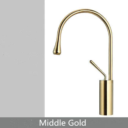 Gold Marble Basin Faucet Tall Style