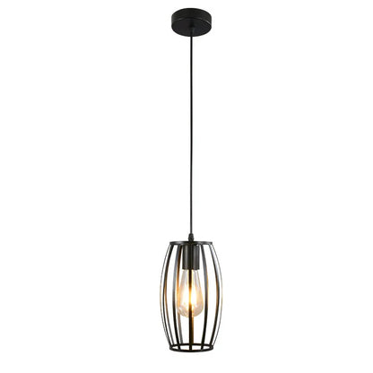 Vintage Black Geometric Iron Pendant Light