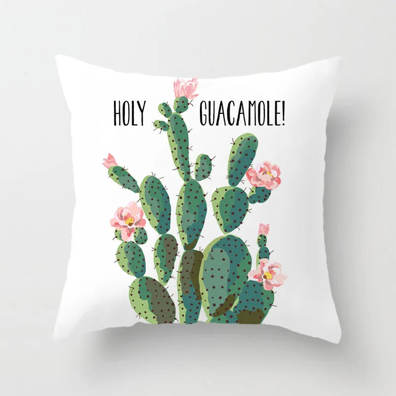 DecorBites™ Green Leaves Decorative Throw Pillowcase 45*45cm for Sofa Home Decor