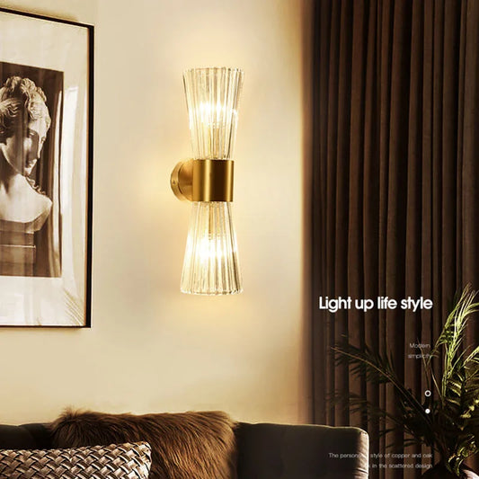 DecorBites™ Crystal Wall Sconce: Modern Home Indoor Lighting for Living Room, Staircase & Hallway