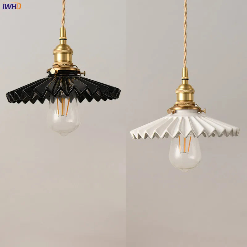 Decorbites™ Japanische Keramik-Hängeleuchte Kupfer Vintage Nordisches Lampenarmatur für Heimdekoration