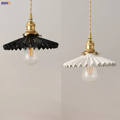 Decorbites™ Japanische Keramik-Hängeleuchte Kupfer Vintage Nordisches Lampenarmatur für Heimdekoration
