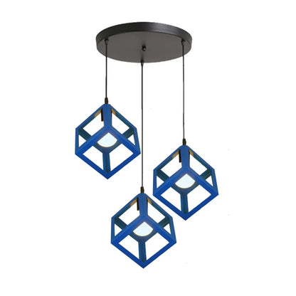 Decorbites™ Geometrische Würfel-Pendantleuchten-Trio mit Metall-Schirmen Quadratische Deckenlampen