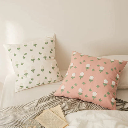 Decorbites™ Bestickte Gänseblümchen-Pusteblume Kissenbezug 45x45 cm für Sofa Bett Stuhl Wohnzimmer
